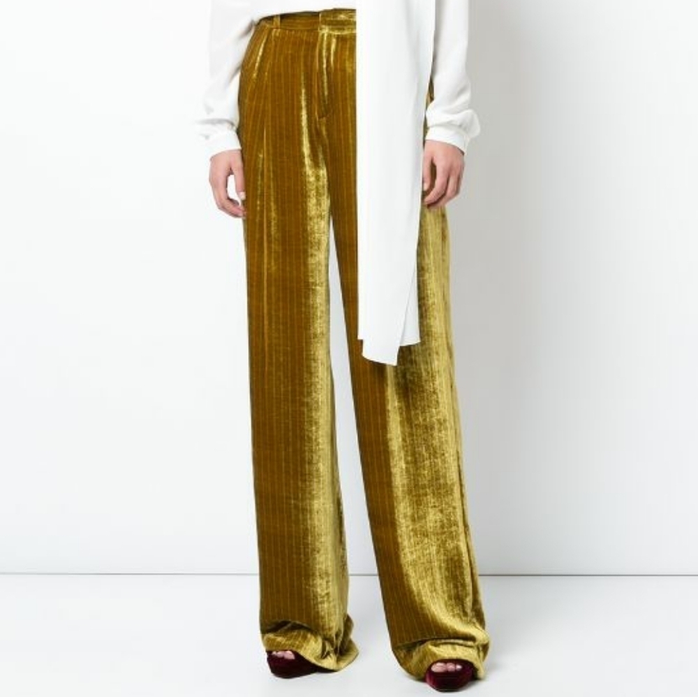 Attico‎ Caterina 3 Velvet Striped Pants Sz S/M